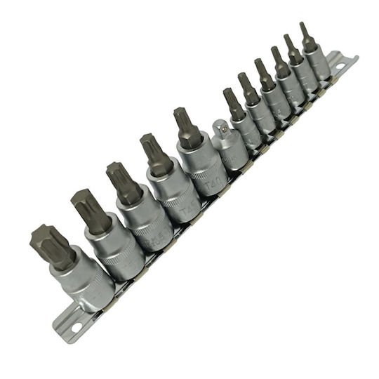 Καρυδάκια με Μύτες Torx και Καρέ Υποδοχής 1/4'', 3/8'' Σετ 13τμχ