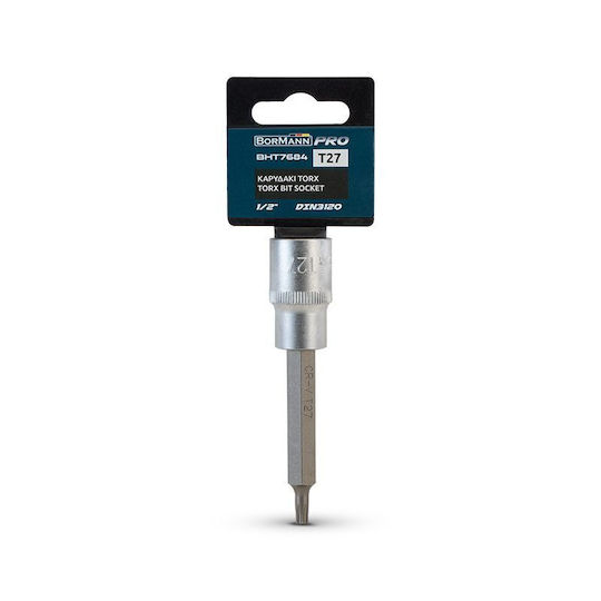 Bormann Pro Cheie tubulară cu Vârf Torx și Patrat de Prindere 1/2'' Dimensiune T27 1buc