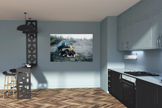 Camping Musik auf Strand Gemälde 100x70