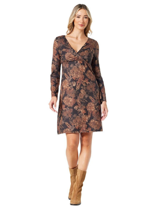 Mini Knitted Wrap Floral Dress