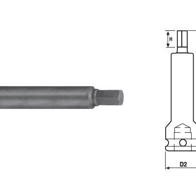 1'' Impact Socket Head External Hex Profile One Piece Length 100 Mm 17