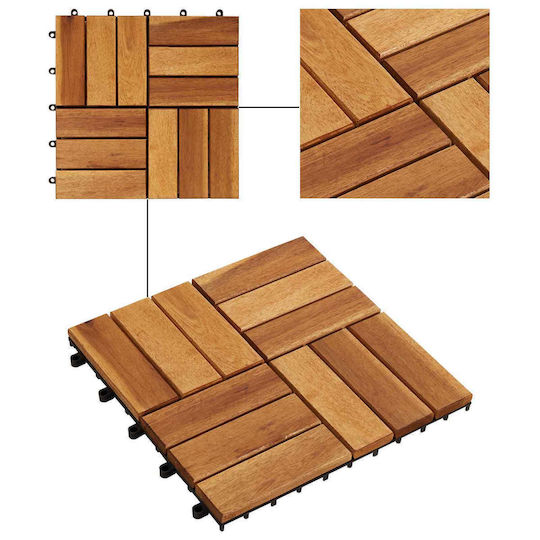vidaXL Decking Board for Garden Flooring Made of Wood 30x30cm 20 Pieces