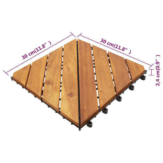 vidaXL Decking Board for Garden Flooring Made of Wood 30x30cm 20 Pieces