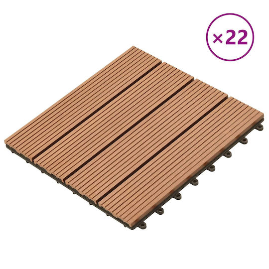vidaXL Πλακάκι για Δάπεδο Κήπου από WPC 30x30εκ. 22τμχ