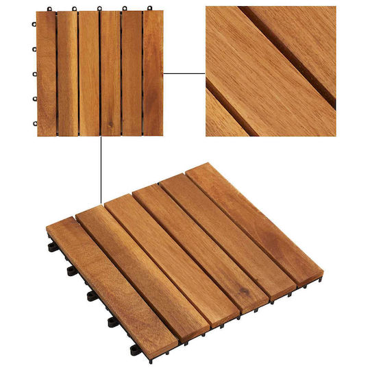 vidaXL Decking Board for Garden Flooring Made of Wood 30x30cm 20 Pieces