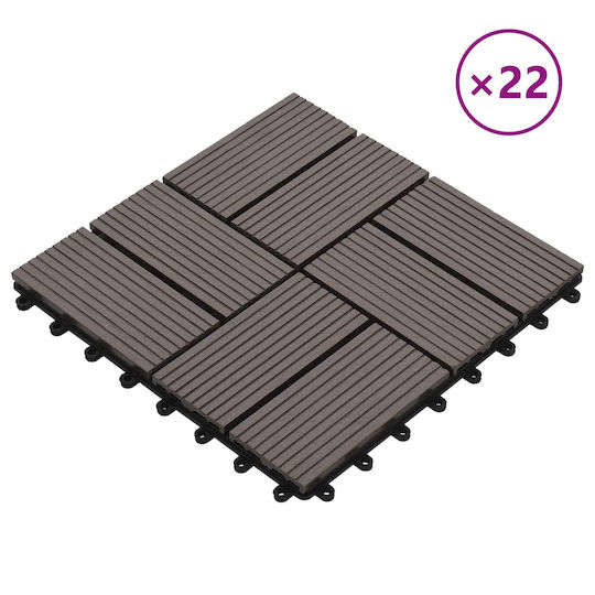 vidaXL Tile for Garden Flooring from WPC 30x30cm 22 Pieces