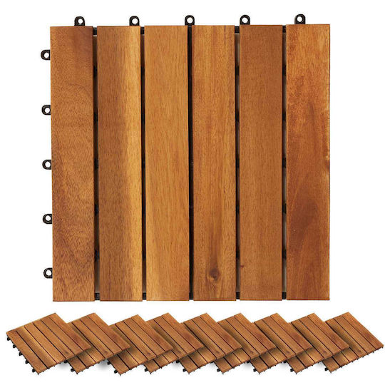 vidaXL Wood Garden Flooring Material 30x30cm 30 Pieces