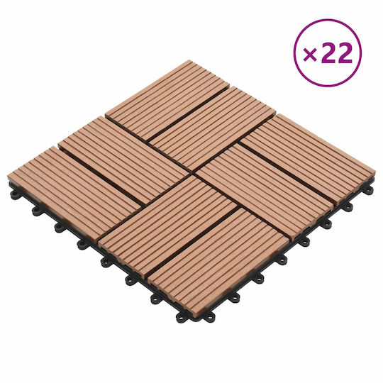 vidaXL Tile for Garden Flooring from WPC 30x30cm 22 Pieces