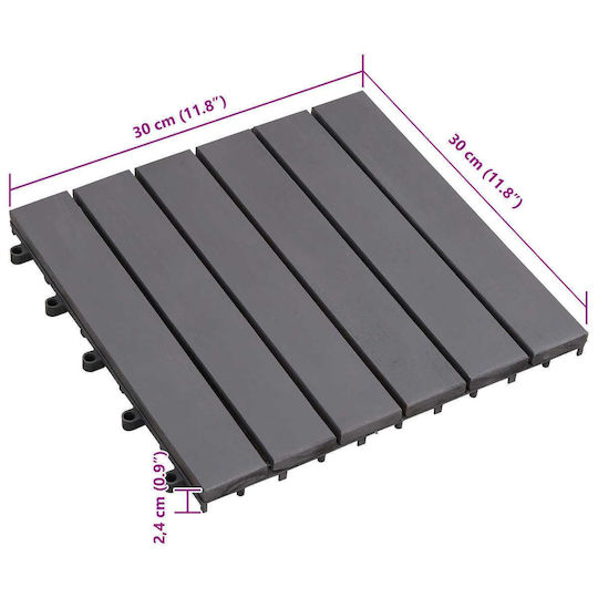 vidaXL Wooden Garden Flooring Tile 30x30cm 20 Pieces