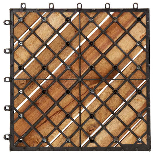 vidaXL Material for Garden Flooring from Wood 30x30cm 30 Pieces
