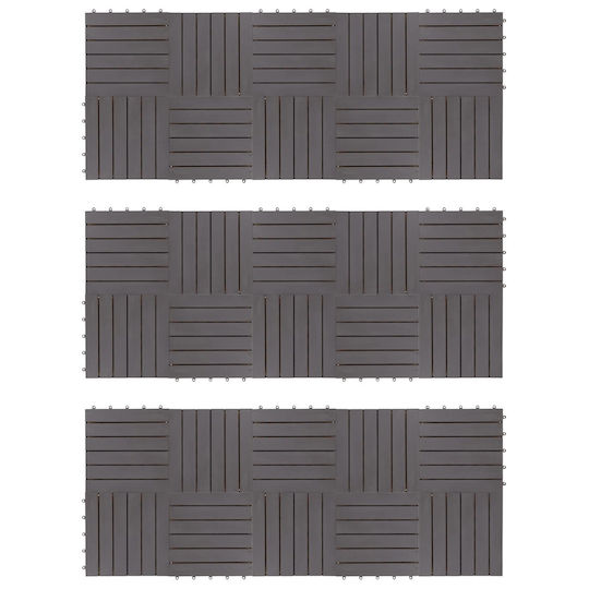 vidaXL Material for Garden Flooring from Wood 30x30cm 30 Pieces