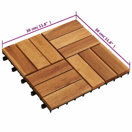 vidaXL Material for Garden Flooring from Wood 30x30cm 30 Pieces