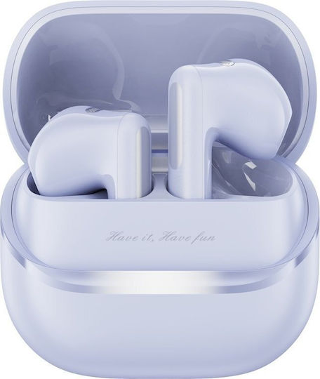 Havit Space T1 TW983 Earbud Bluetooth Handsfree Ακουστικά με Αντοχή στον Ιδρώτα και Θήκη Φόρτισης Μωβ