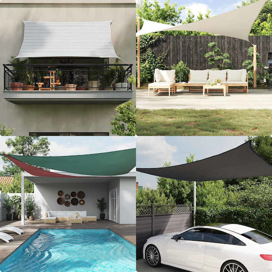 vidaXL Square Gray Mesh Shade Fabric with PU Coating 2x2m
