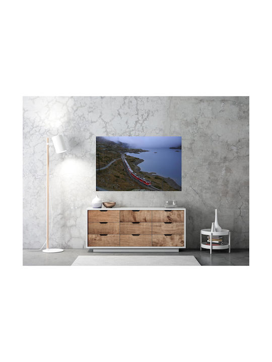 Painting Train In Misty Mountain Landscape Train In Misty Mountain Landscape 150x100