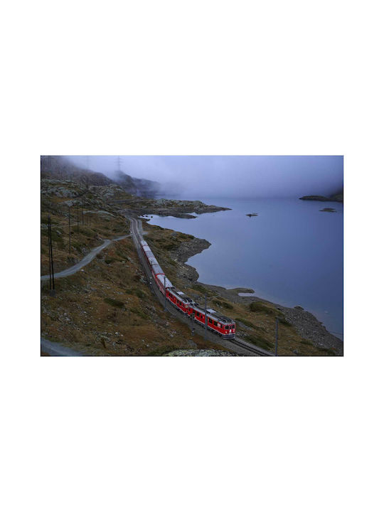 Painting Train In Misty Mountain Landscape Train In Misty Mountain Landscape 150x100
