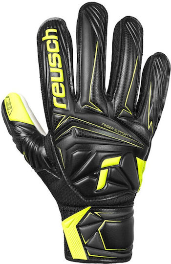 Reusch Attrakt Starter Solid Finger Support Goalkeeper Gloves Kids Black