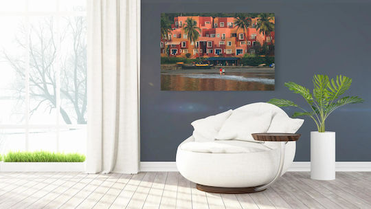 Painting Colorful Beachfront Buildings Multicolored Coastal Buildings 120x80