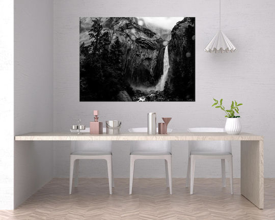 iLovePrints Waterfall In Schwarz Weiß Gemälde 150x100