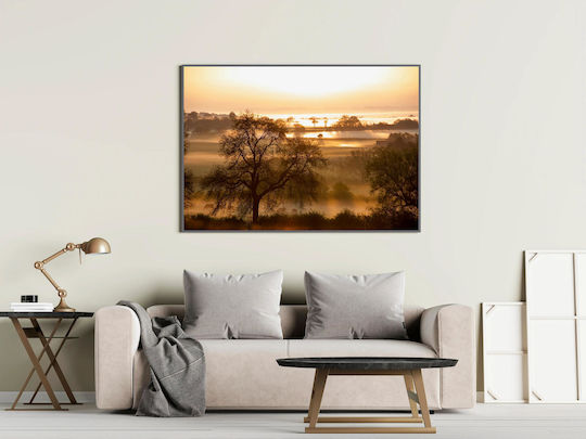 Painting Sunrise Over Misty Landscape 120x80