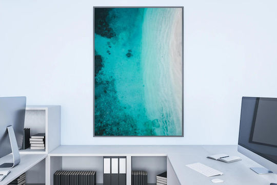 Painting Aerial View Crystal Clear Sea Aerial Photograph of Crystal Sea 100x150