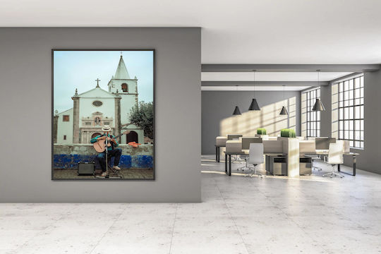 Painting Street Musician In Front Of Church Musician Of The Street In Front Of Church 100x150
