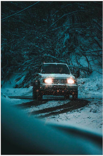 Painting Car In Winter Snow Car In Winter Snow 40x65