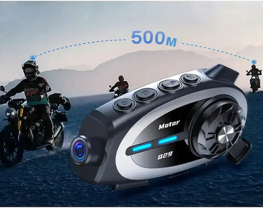 Q29 Single Intercom for Motorcycle Helmet with Bluetooth & Camera
