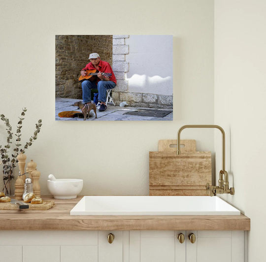 Painting Street Musician Dog Street Musician Dog 100x70