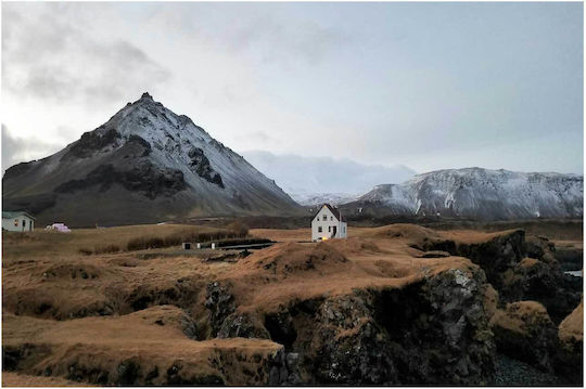 Painting Lonely House In Mountainous Landscape Lonely House Mountainous Landscape 150x100