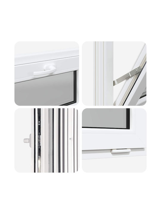 vidaXL Hinged PVC Window W60xH40cm