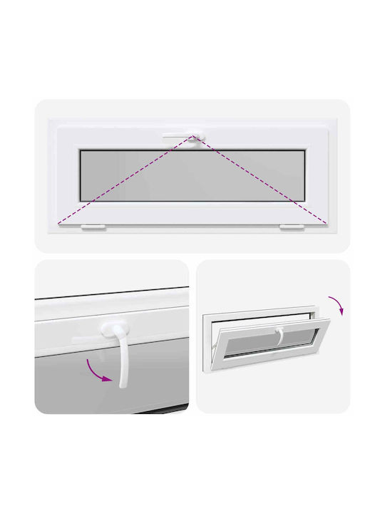 vidaXL Hinged Window PVC W110xH40cm