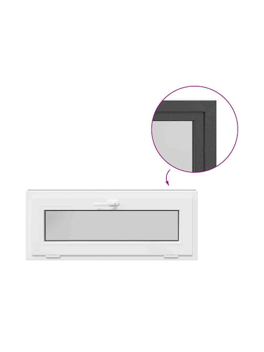 vidaXL Hinged PVC Window W100xH40cm