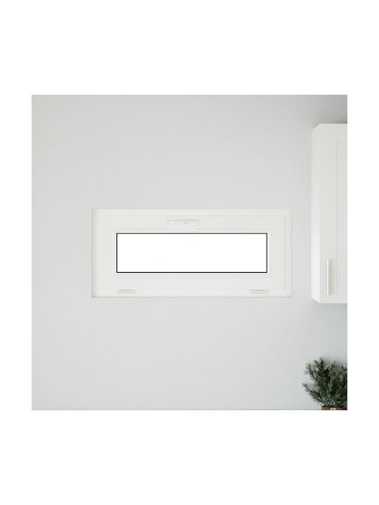 vidaXL Hinged Window PVC W90xH40cm
