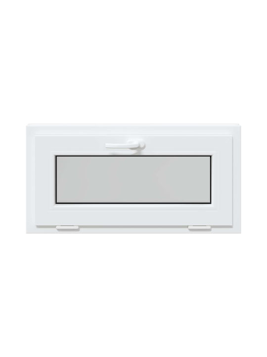 vidaXL Hinged PVC Window W80xH40cm