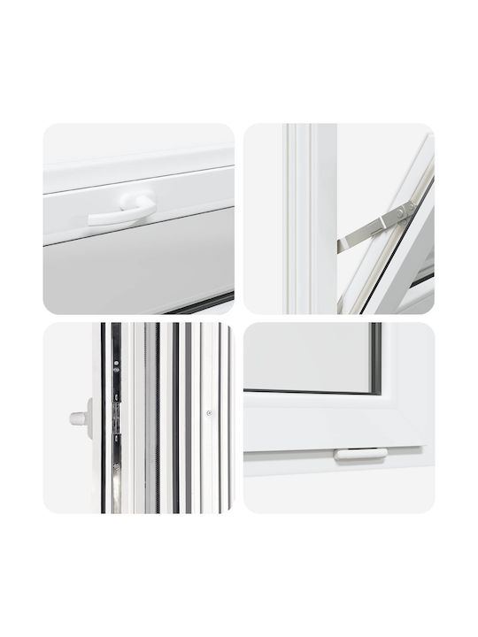 vidaXL Hinged PVC Window W60xH40cm