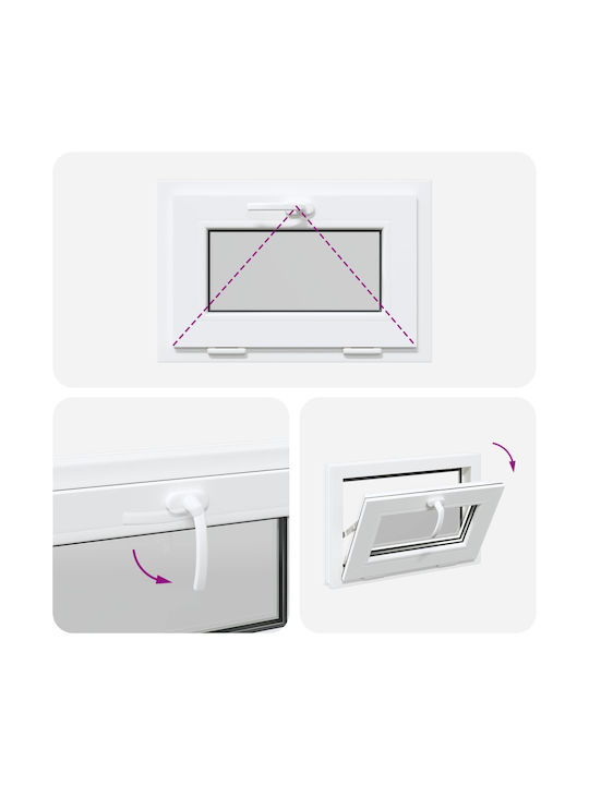 vidaXL Hinged PVC Window W60xH40cm