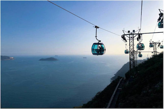 Painting Cable Cars Over Ocean Cable Car Over Ocean 65x40