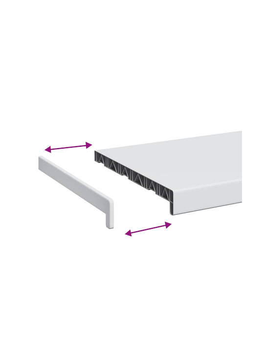 vidaXL Перваз на Прозорец PVC Ш120xВ30cm