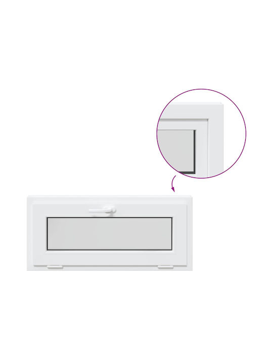 vidaXL Hinged PVC Window W90xH40cm