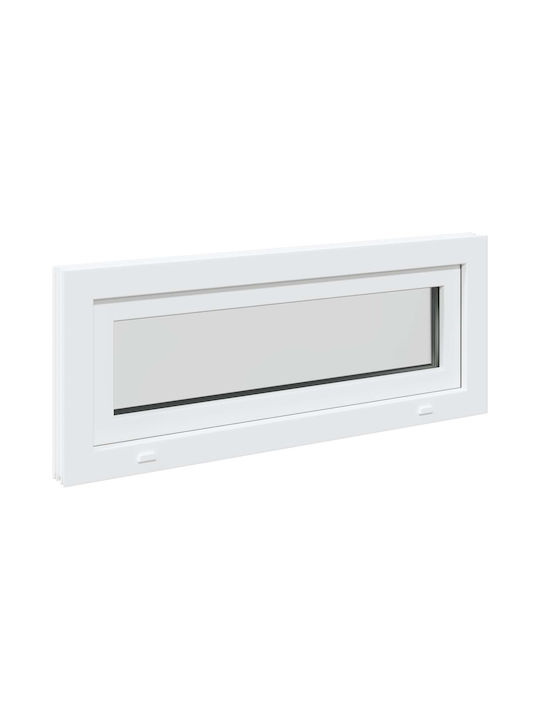 vidaXL Hinged PVC Window W110xH40cm