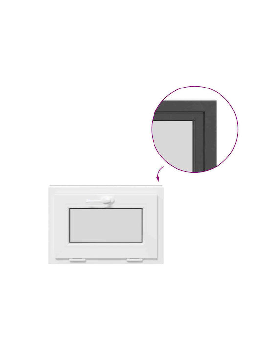vidaXL Hinged PVC Window W60xH40cm
