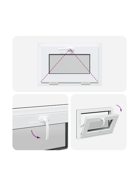 vidaXL Hinged PVC Window W60xH40cm