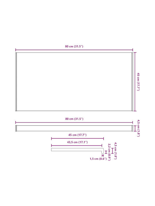 vidaXL Window Sill PVC W80xH45cm
