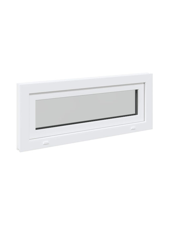 vidaXL Hinged PVC Window W110xH40cm
