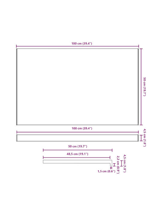 vidaXL PVC Window Sill W100xH50cm