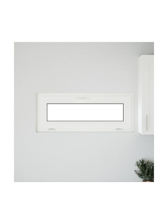 vidaXL Hinged PVC Window W100xH40cm