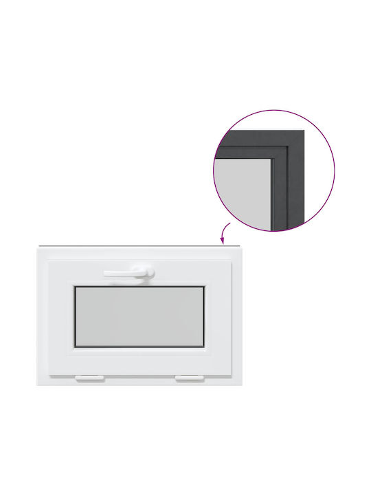 vidaXL Hinged PVC Window W60xH40cm