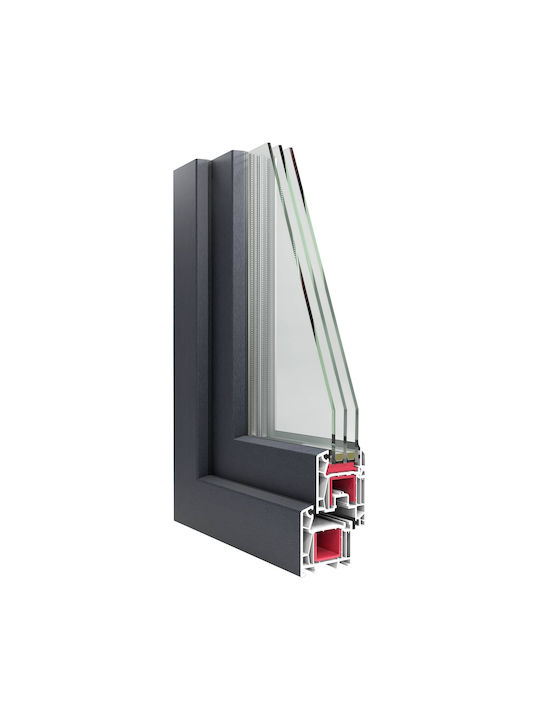 vidaXL Hinged PVC Window W60xH40cm