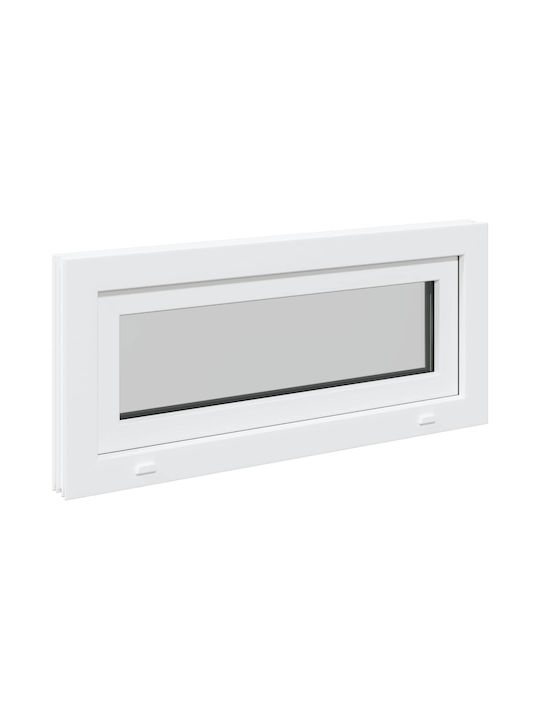 vidaXL Hinged PVC Window W90xH40cm
